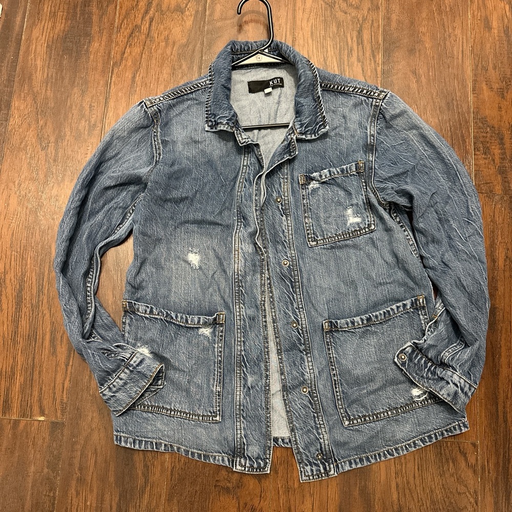 Kut from the Kloth Faded Blue Shirt Jacket